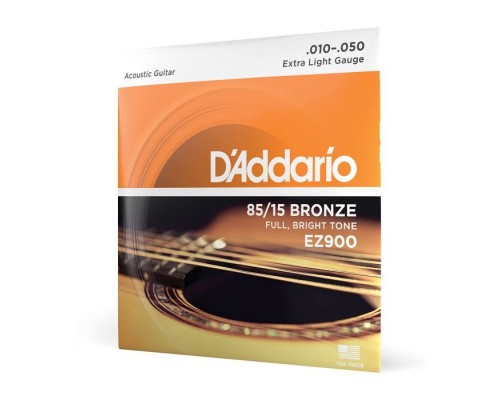 Струни для гітари D'Addario 85/15 Bronze Extra Light (10-50) (EZ900)