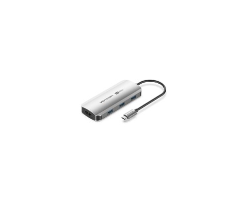 Концентратор Vention USB 3.1 Type-C to HDMI 4K60Hz/USB 3.0x3/PD 100W 5-in-1 (TQDHB)