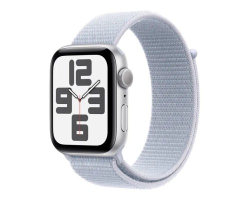 Смарт-годинник Apple Watch SE 2024 GPS 44mm Silver Aluminium Case with Blue Cloud Sport Loop (MXET3QH/A)