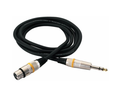 Мікрофонний кабель RockCable Microphone Cable - XLR (f) / TRS Jack 3m (RCL 30383 D6 F BA)