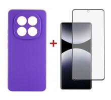 Чохол до мобільного телефона Dengos Kit Xiaomi Redmi Note 14 Pro case Carbon + glass (Purple) (DG-KM-130)