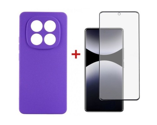 Чохол до мобільного телефона Dengos Kit Xiaomi Redmi Note 14 Pro case Carbon + glass (Purple) (DG-KM-130)