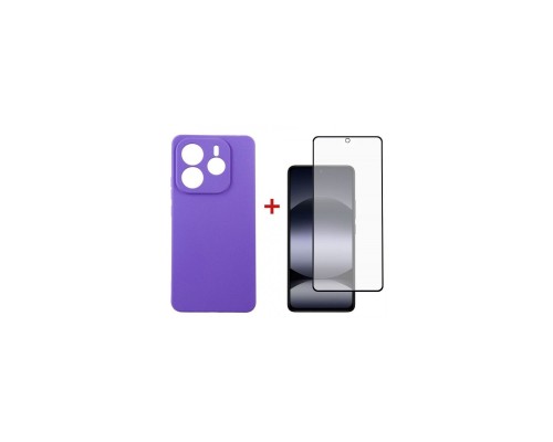 Чохол до мобільного телефона Dengos Kit Xiaomi Redmi Note 14 case Carbon + glass (Purple) (DG-KM-129)