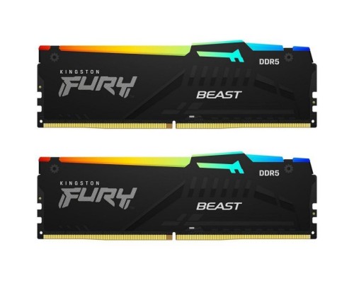 Модуль пам'яті для комп'ютера DDR5 32GB (2x16GB) 6000 MHz Beast RGB Kingston Fury (ex.HyperX) (KF560C36BBE2AK2-32)