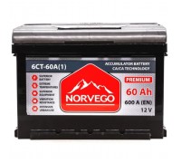 Акумулятор автомобільний NORVEGO ВЕСТА Premium 60A +лів (1) (600 пуск)