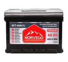 Акумулятор автомобільний NORVEGO ВЕСТА Premium 60A +лів (1) (600 пуск)