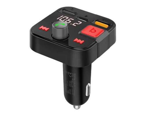 FM модулятор Promate PowerTune 30w USB-A OTG/USB-A QC3.0/USB-C BLACK (powertune-30w.black)