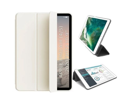 Чохол до планшета BeCover Tri Fold Soft TPU Silicone BeCover Apple iPad Air (4/5) 2020/2022 10.9" Beige (711734)