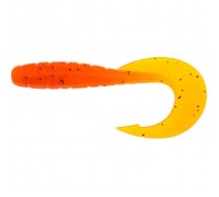 Силікон рибальський FishUP Mighty Grub 3.5" 049 - Pumpkin Orange/Black (7 шт/уп) (1864.04.26)