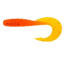 Силікон рибальський FishUP Mighty Grub 3.5" 049 - Pumpkin Orange/Black (7 шт/уп) (1864.04.26)