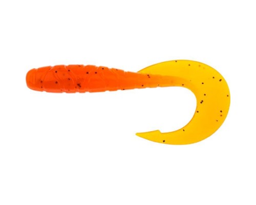 Силікон рибальський FishUP Mighty Grub 3.5" 049 - Pumpkin Orange/Black (7 шт/уп) (1864.04.26)