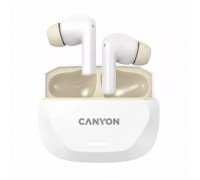 Навушники Canyon Hexagon 7 TWS ANC+ENC Wireless Charge White/Beige (CNS-TWS7WB)