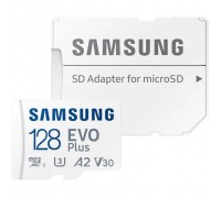 Карта пам'яті Samsung 128 GB microSDXC Class 10 UHS-I U3 V30 A2 EVO Plus+SD Adapte (MC128SA/EU)
