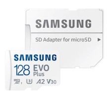 Карта пам'яті Samsung 128 GB microSDXC Class 10 UHS-I U3 V30 A2 EVO Plus+SD Adapte (MC128SA/EU)