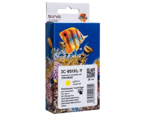 Картридж Barva HP 951XL (CN048AE/CN052AE) 1500 c, Yellow (IC-951XL-Y)
