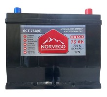 Акумулятор автомобільний NORVEGO ВЕСТА Asia EFB 75A +прав (0) (700 пуск)