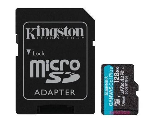 Карта пам'яті Kingston 128GB microSDXC сlass 10 UHS-I U3 V30 A2 Canvas Go Plus G4 (SDCG4/128GB)