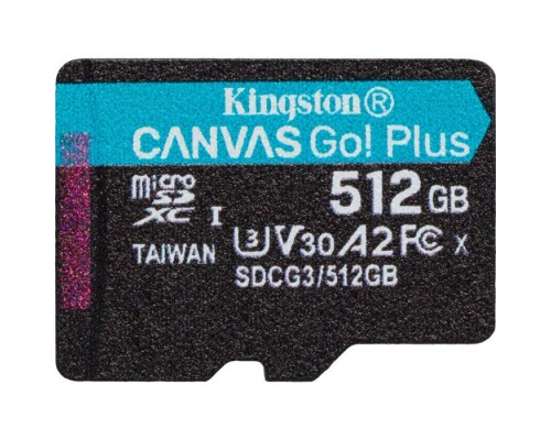 Карта пам'яті Kingston 512GB microSDXC сlass 10 UHS-I U3 V30 A2 Canvas Go Plus G4 (SDCG4/512GBSP)