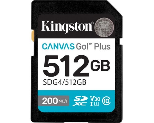 Карта пам'яті Kingston 512GB SDXC сlass 10 UHS-I U3 V30 Canvas Go Plus G4 (SDG4/512GB)