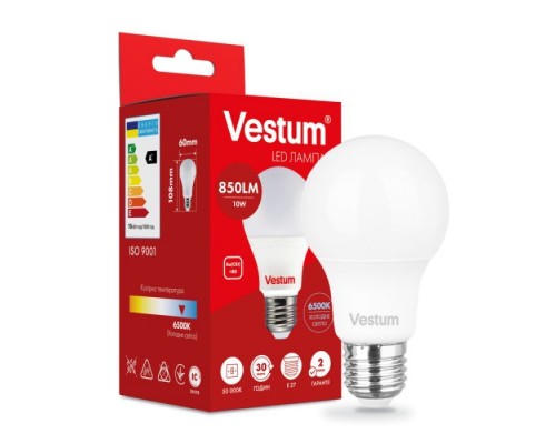 Лампочка Vestum LED A60 10W 6500K 220V E27 (1-VS-1114)