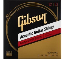 Струни для гітари Gibson SAG-CBRW12 Coated 80/20 Bronze Acoustic Guitar Strings Light (12-53) (231954)