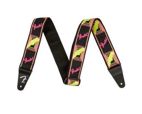 Ремінь для гітари Fender Strap 2" Neon Monogrammed Yellow Pink (232337)