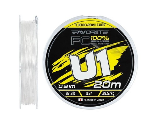 Флюорокарбон Favorite U1 FC 20m 24/0.81mm 87.2lb/39.57kg (1693.12.02)