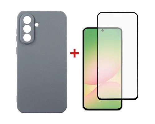 Чохол до мобільного телефона Dengos Kit Samsung Galaxy A56 Carbon + glass (Grey) (DG-KM-138)