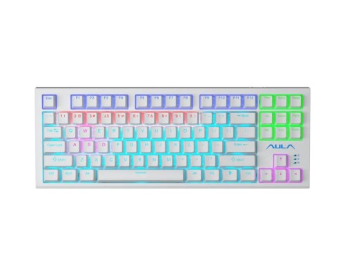 Клавіатура Aula F3032 White keycaps plus 21 Yellow keys KRGD Brown USB UA White (6948391201757)