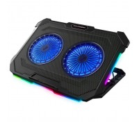 Підставка до ноутбука IceCoorel 10-17", 2*125mm 1200 RPM, 2*USB, 415x293x26.5mm, RGB (F8)