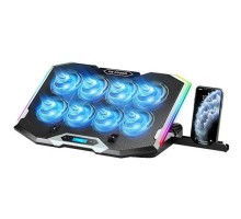 Підставка до ноутбука IceCoorel 10-17", 8*70mm, 2*USB, + LCD, 410x297x40mm, RGB (K10)