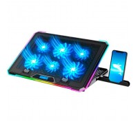 Підставка до ноутбука IceCoorel 10-17", 4*100mm 1400 RPM, 2*USB, 420x300x28mm, RGB (K15)