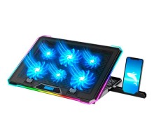 Підставка до ноутбука IceCoorel 10-17", 4*100mm 1400 RPM, 2*USB, 420x300x28mm, RGB (K15)