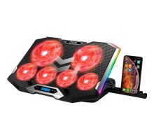 Підставка до ноутбука IceCoorel 10-17", 4*100mm 1400 RPM + 4*70mm 2500 RPM, 2*USB, 410x296x40mm, Red (K9)