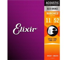 Струни для гітари Elixir 11027 Nanoweb 80/20 Bronze Acoustic Custom Light (11-52) (236029)