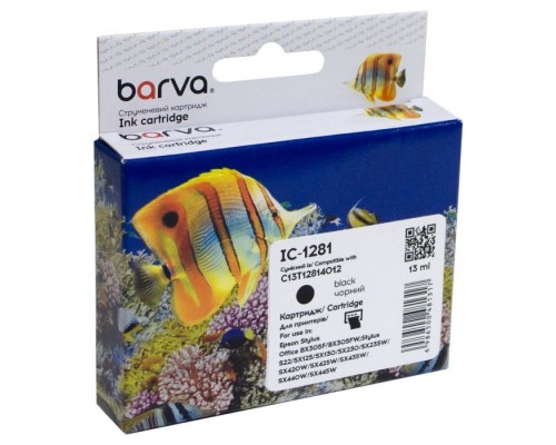 Картридж Barva Epson T1281 (C13T12814011/C13T12814012) 255с, black (IC-1281)