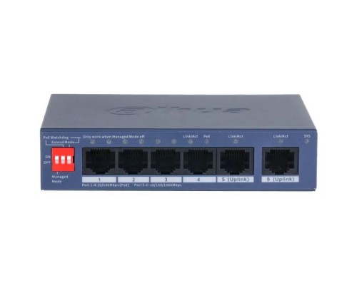 Комутатор мережевий Dahua DH-CS4006-4ET2GT-36 PoE