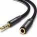 Кабель мультимедійний 3.5mm M to 3.5mm F 1.0m black Vention (BHBBF)