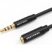 Кабель мультимедійний 3.5mm M to 3.5mm F 1.0m black Vention (BHBBF)