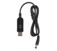 Кабель живлення USB to DC 5.5x2.5mm 12V 1.0m 1.0A 2E (2E-CCAD12-BK)