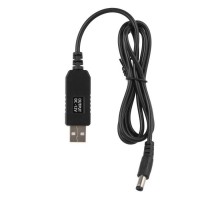 Кабель живлення USB to DC 5.5x2.5mm 12V 1.0m 1.0A 2E (2E-CCAD12-BK)