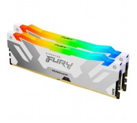 Модуль пам'яті для комп'ютера DDR5 48GB (2x24GB) 8000 MHz Renegade RGB White/Silver Kingston Fury (ex.HyperX) (KF580C38RWAK2-48)