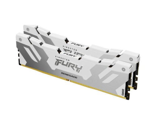 Модуль пам'яті для комп'ютера DDR5 48GB (2x24GB) 8000 MHz Renegade White/Silver Kingston Fury (ex.HyperX) (KF580C38RWK2-48)