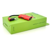 Перехідник Lightning 4-in-1 Audio Adapter Lightning + 3.5mm red iKAKU (KSC-377)