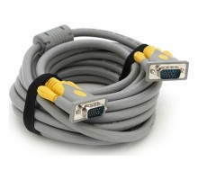 Кабель мультимедійний VGA M to VGA M 5.0m 1080P grey-yellow Merlion (YT-VGA(M)/(M)3+6GR-5m)