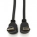 Кабель мультимедійний HDMI M to HDMI M 1.0m V1.4 90° corner black Merlion (YT-HDMI-1.0m/90°-90°)