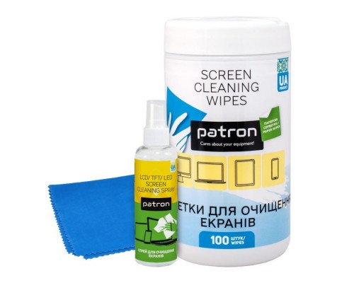 Універсальний чистячий набір Patron Screen spray 100ml F3-008 +wipesF3-059+microfi (CS-PN-BUNDL-15)