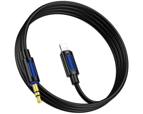 Кабель мультимедійний Lightning to 3.5mm M 1.0m silicone black BOROFONE (6941991114397)