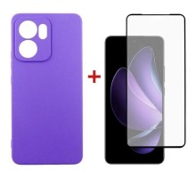 Чохол до мобільного телефона Dengos Oppo Reno 13F 4G Case Carbon + 2 Glass (Purple) (DG-CTG2P-23)
