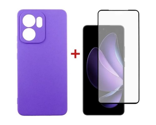 Чохол до мобільного телефона Dengos Oppo Reno 13F 4G Case Carbon + 2 Glass (Purple) (DG-CTG2P-23)